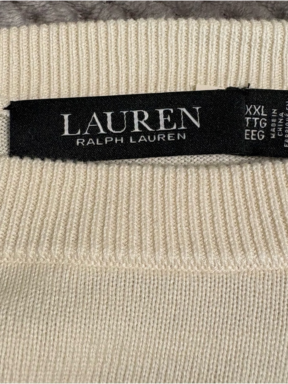 Ralph Lauren Cream Tie-Waist Long-Sleeve Sweatee - Picture 6 of 8